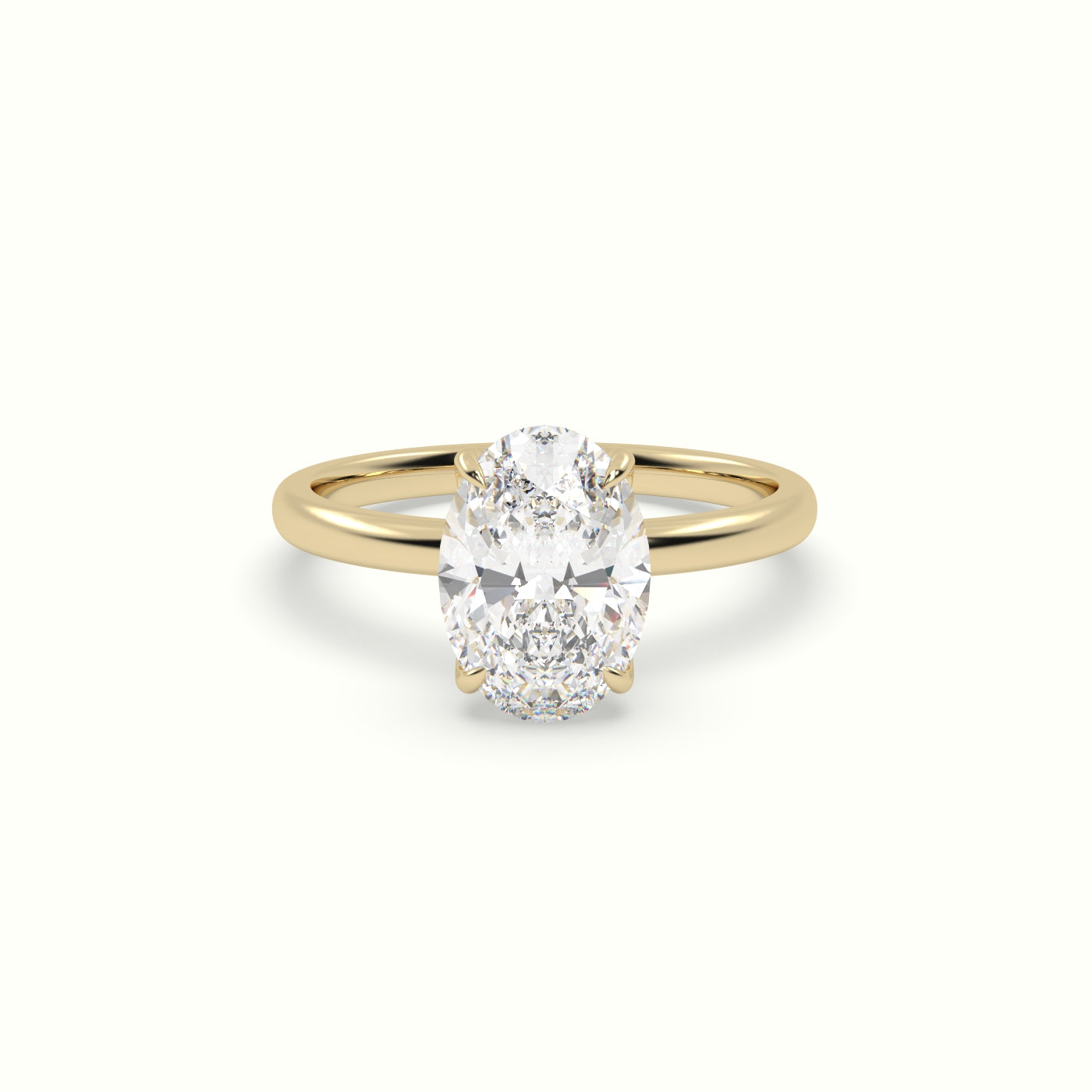 The Tulip Oval Cut 4 Prong Solitaire Diamond Engagement Ring