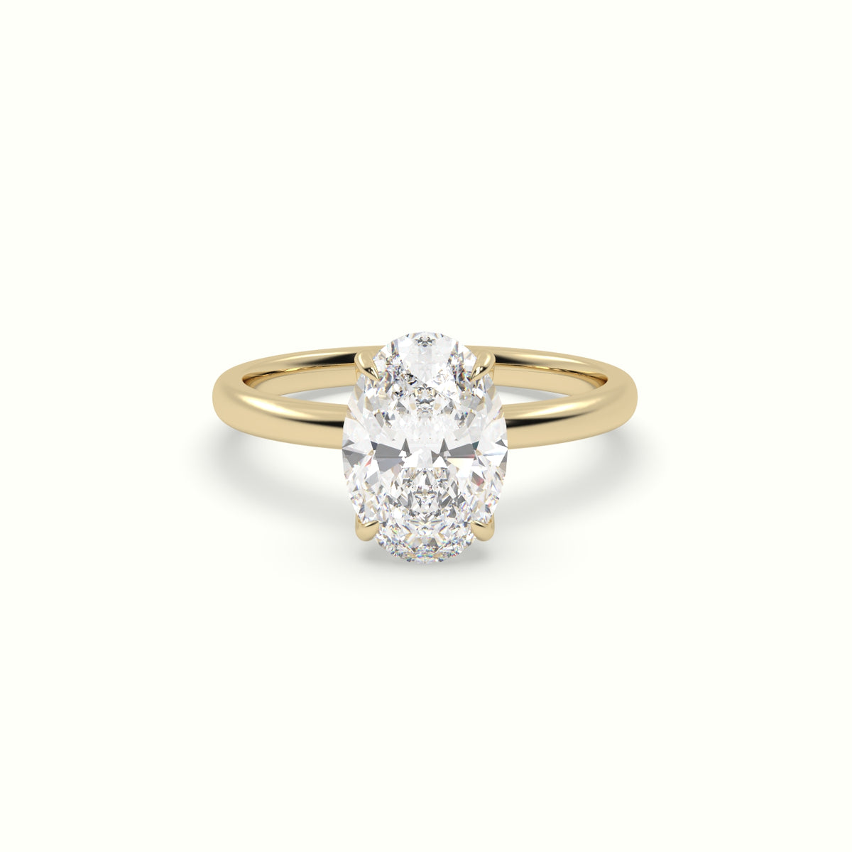 The Tulip Oval Cut 4 Prong Solitaire Diamond Engagement Ring