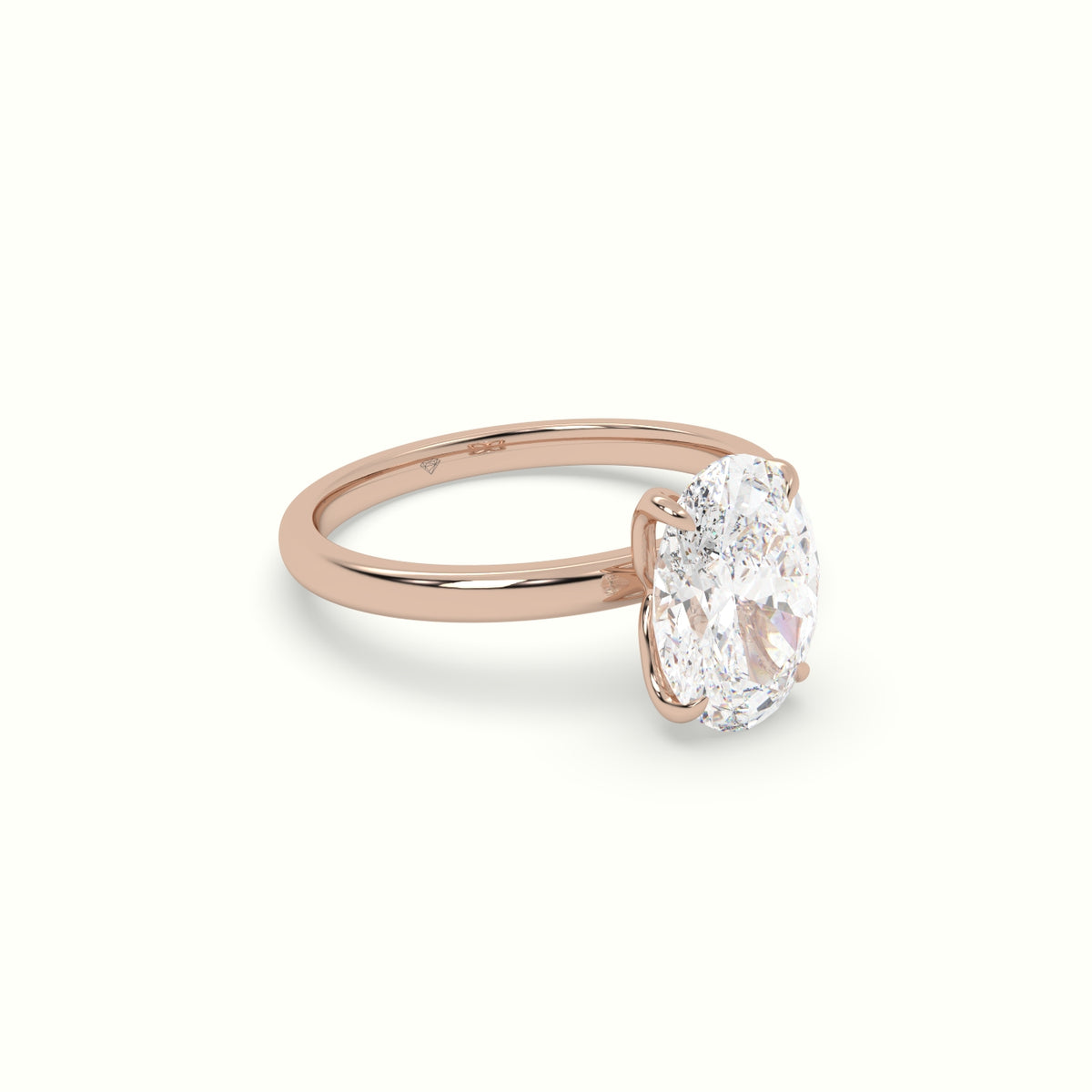 The Tulip Oval Cut 4 Prong Solitaire Diamond Engagement Ring