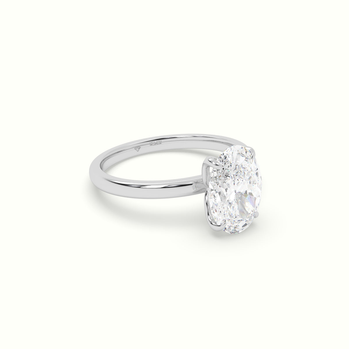 The Tulip Oval Cut 4 Prong Solitaire Diamond Engagement Ring