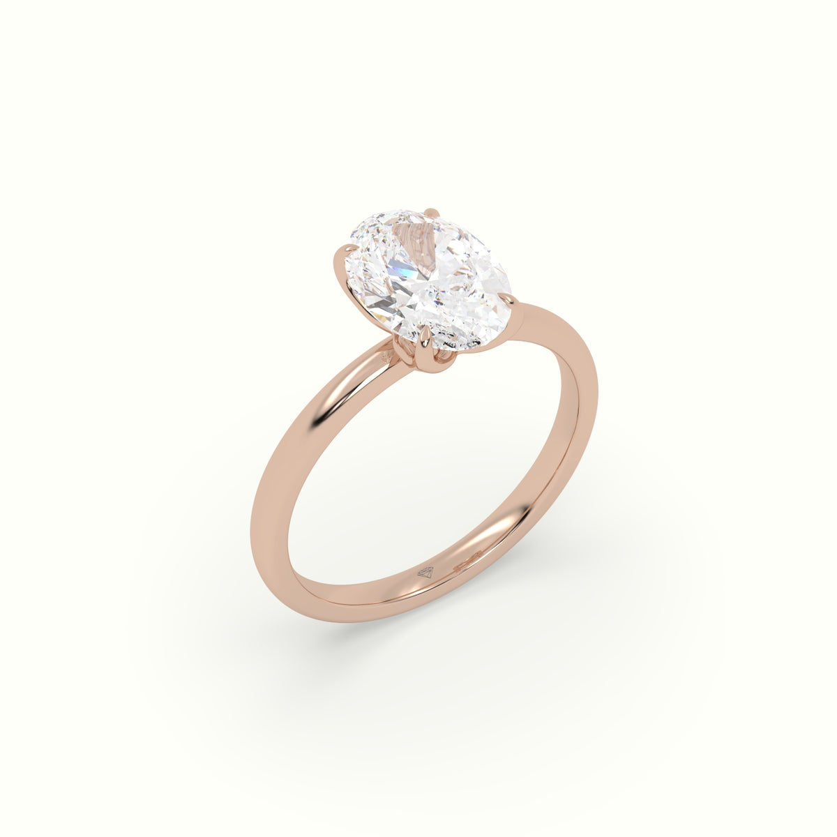 The Tulip Oval Cut 4 Prong Solitaire Diamond Engagement Ring