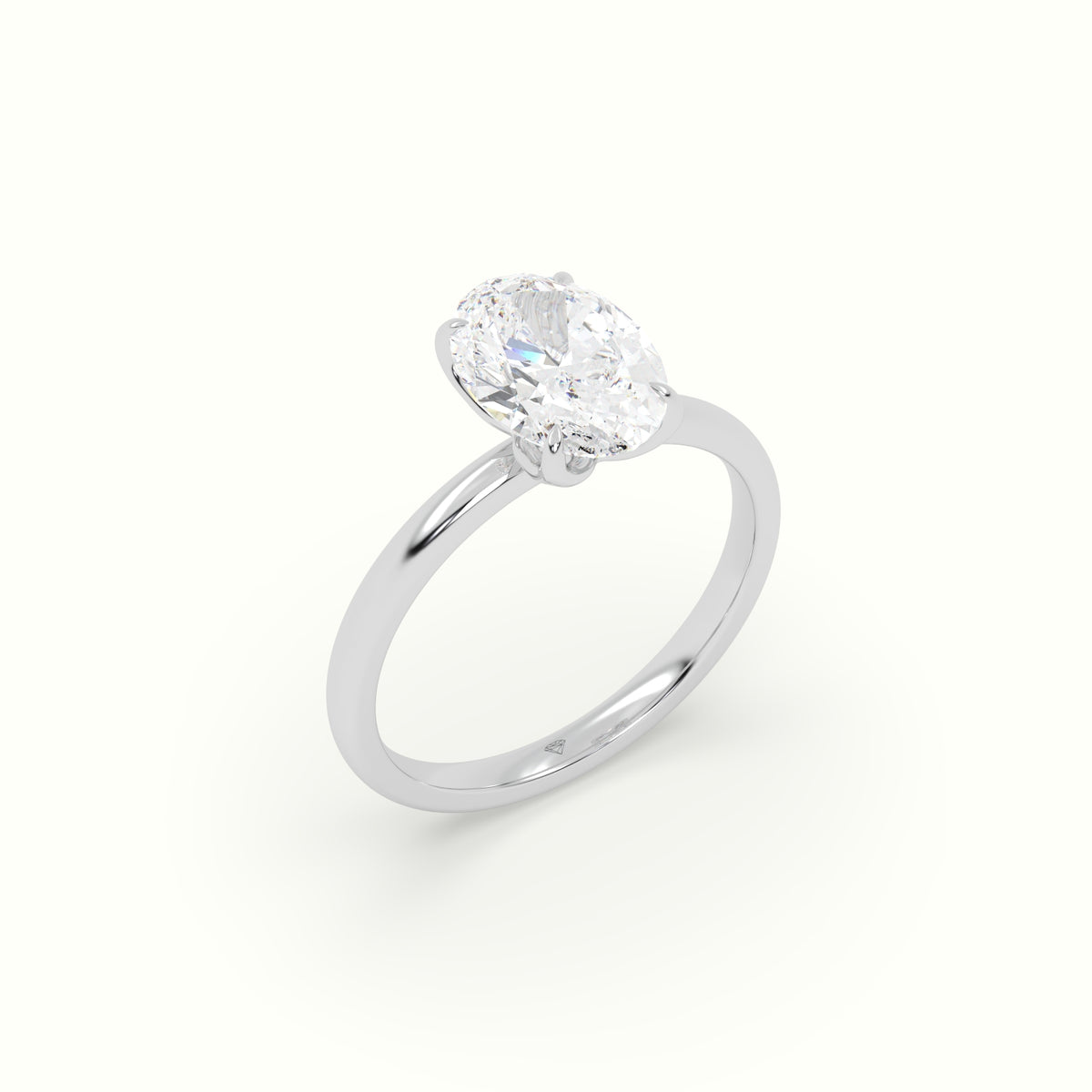 The Tulip Oval Cut 4 Prong Solitaire Diamond Engagement Ring