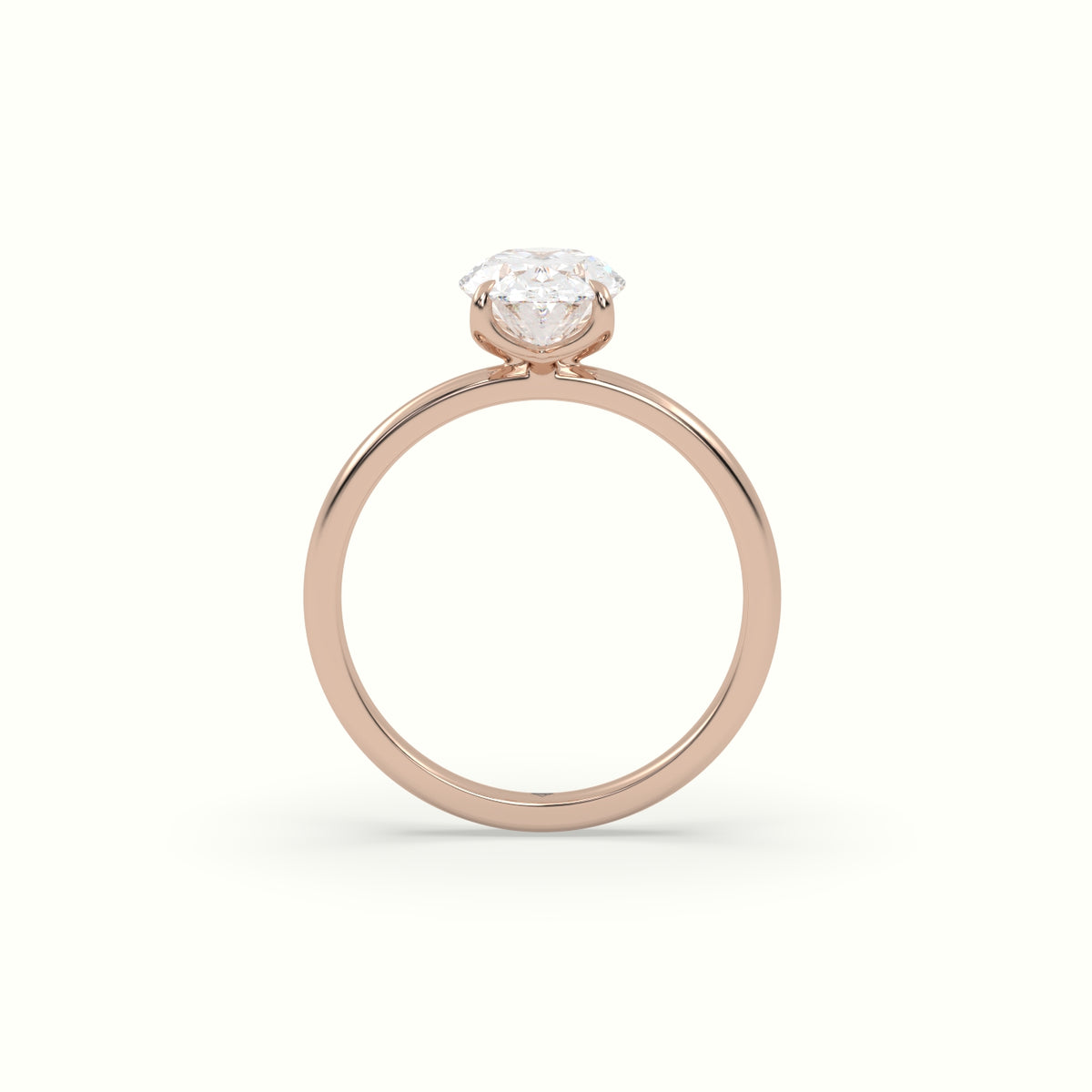 The Tulip Oval Cut 4 Prong Solitaire Diamond Engagement Ring