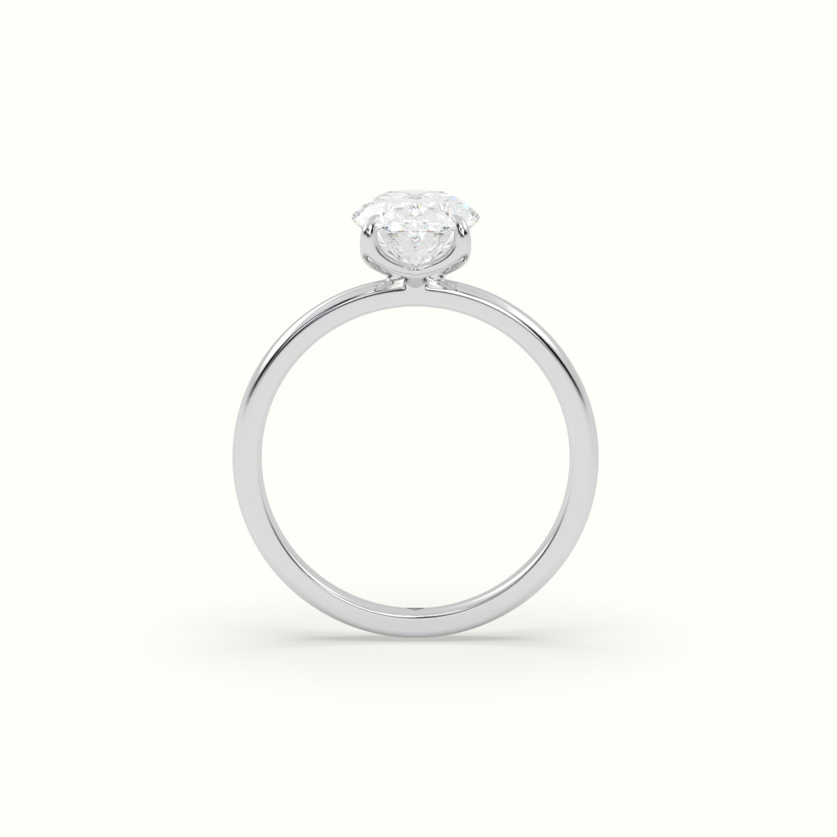 The Tulip Oval Cut 4 Prong Solitaire Diamond Engagement Ring