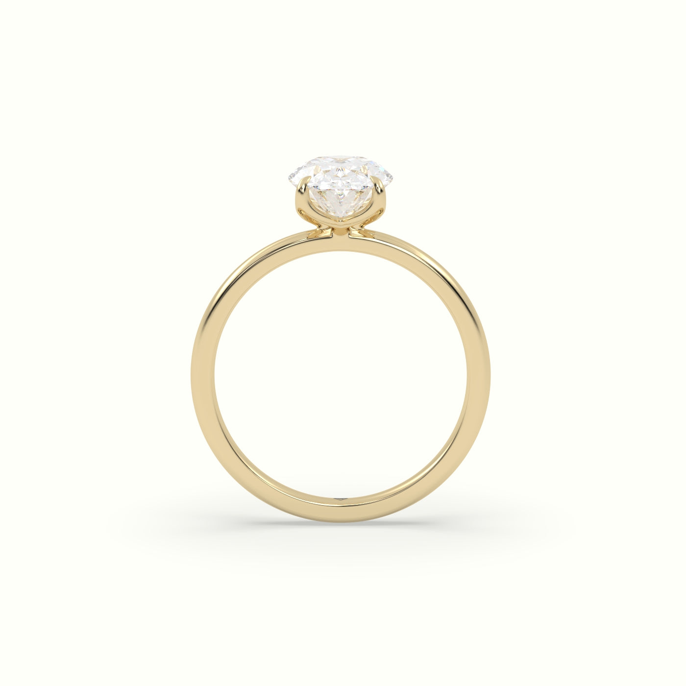 The Tulip Oval Cut 4 Prong Solitaire Diamond Engagement Ring