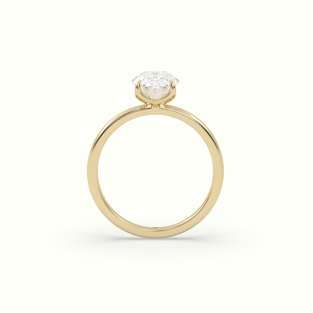The Tulip Oval Cut 4 Prong Solitaire Diamond Engagement Ring