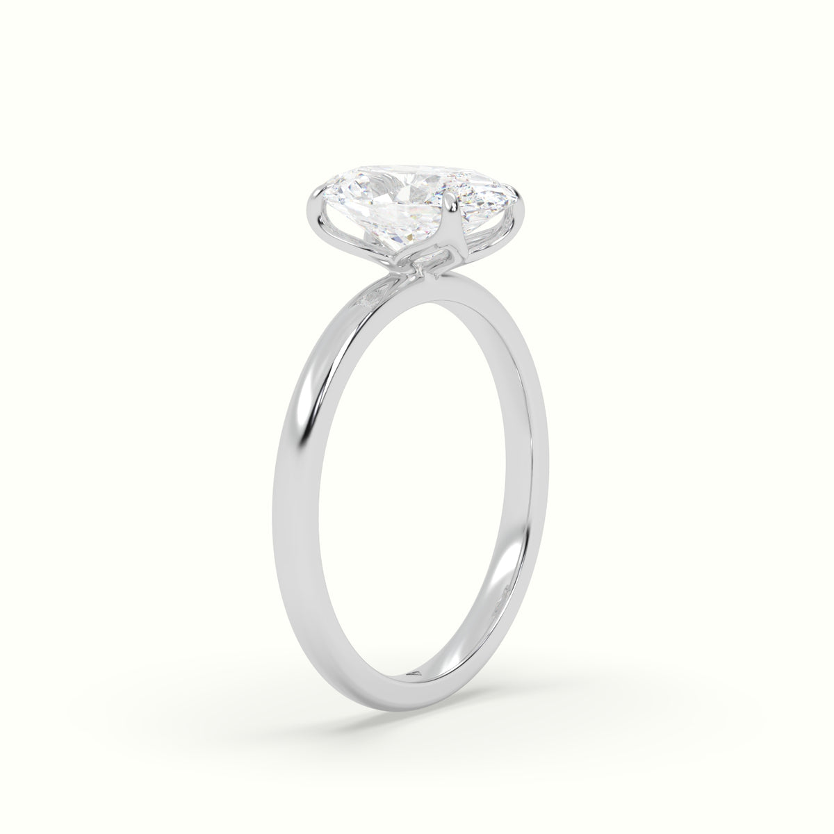 The Tulip Oval Cut 4 Prong Solitaire Diamond Engagement Ring