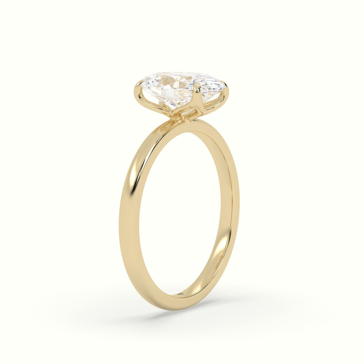 The Tulip Oval Cut 4 Prong Solitaire Diamond Engagement Ring