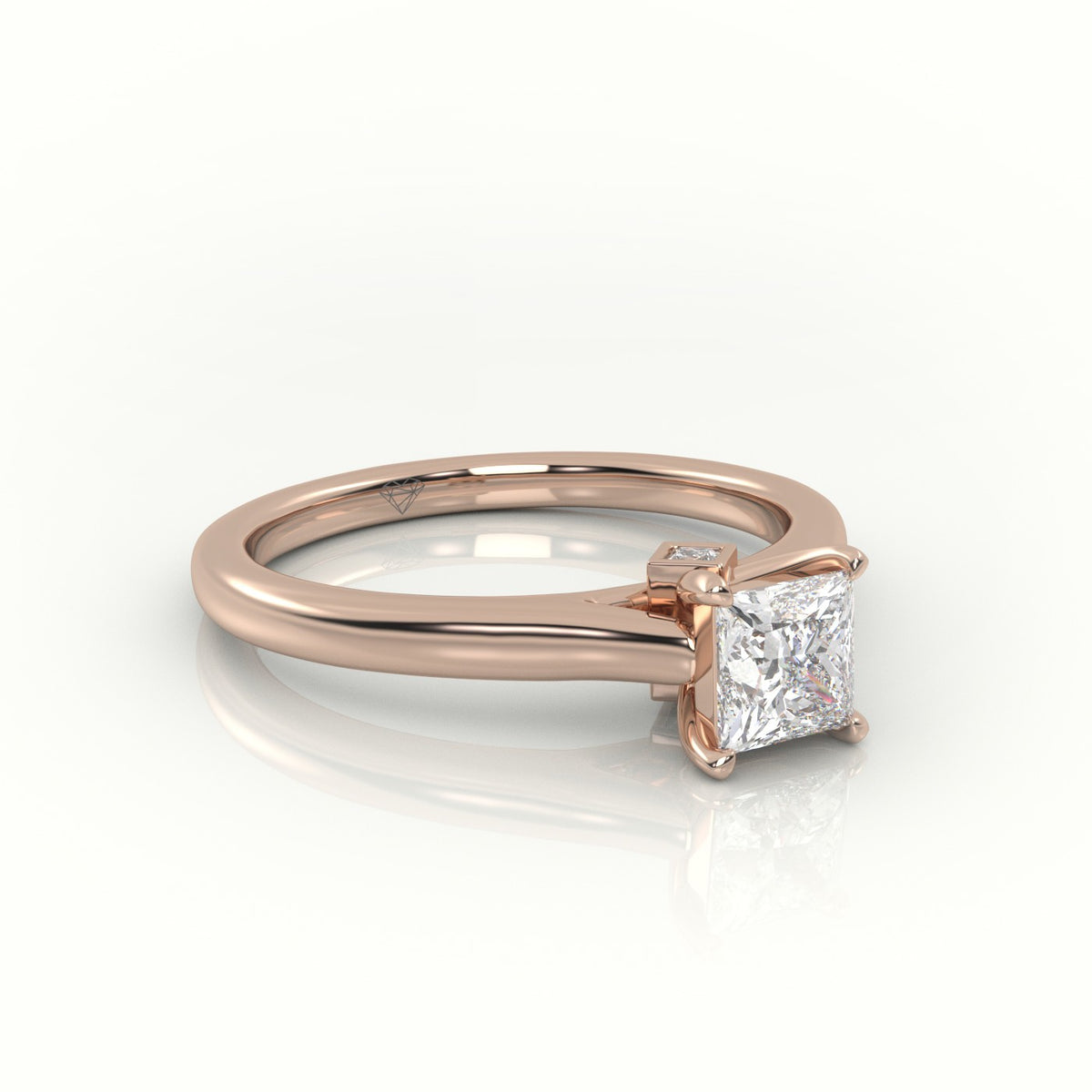 Princess Cut Diamond Solitaire Engagement Ring — Rose Gold