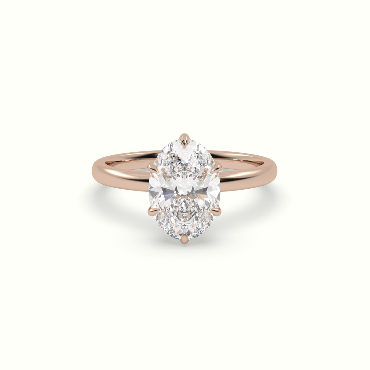 The Tulip Oval Cut 6 Prong Solitaire Diamond Engagement Ring
