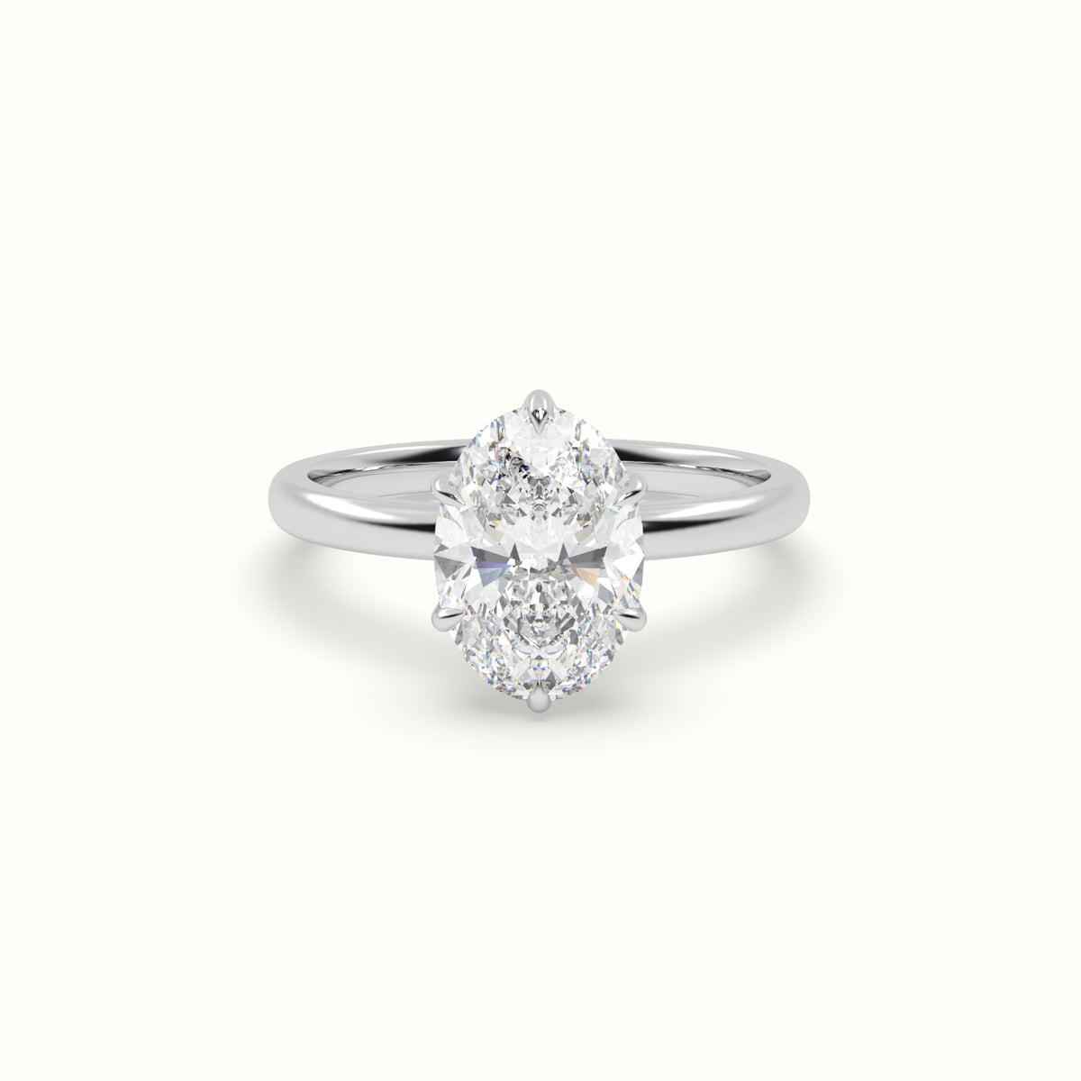 The Tulip Oval Cut 6 Prong Solitaire Diamond Engagement Ring