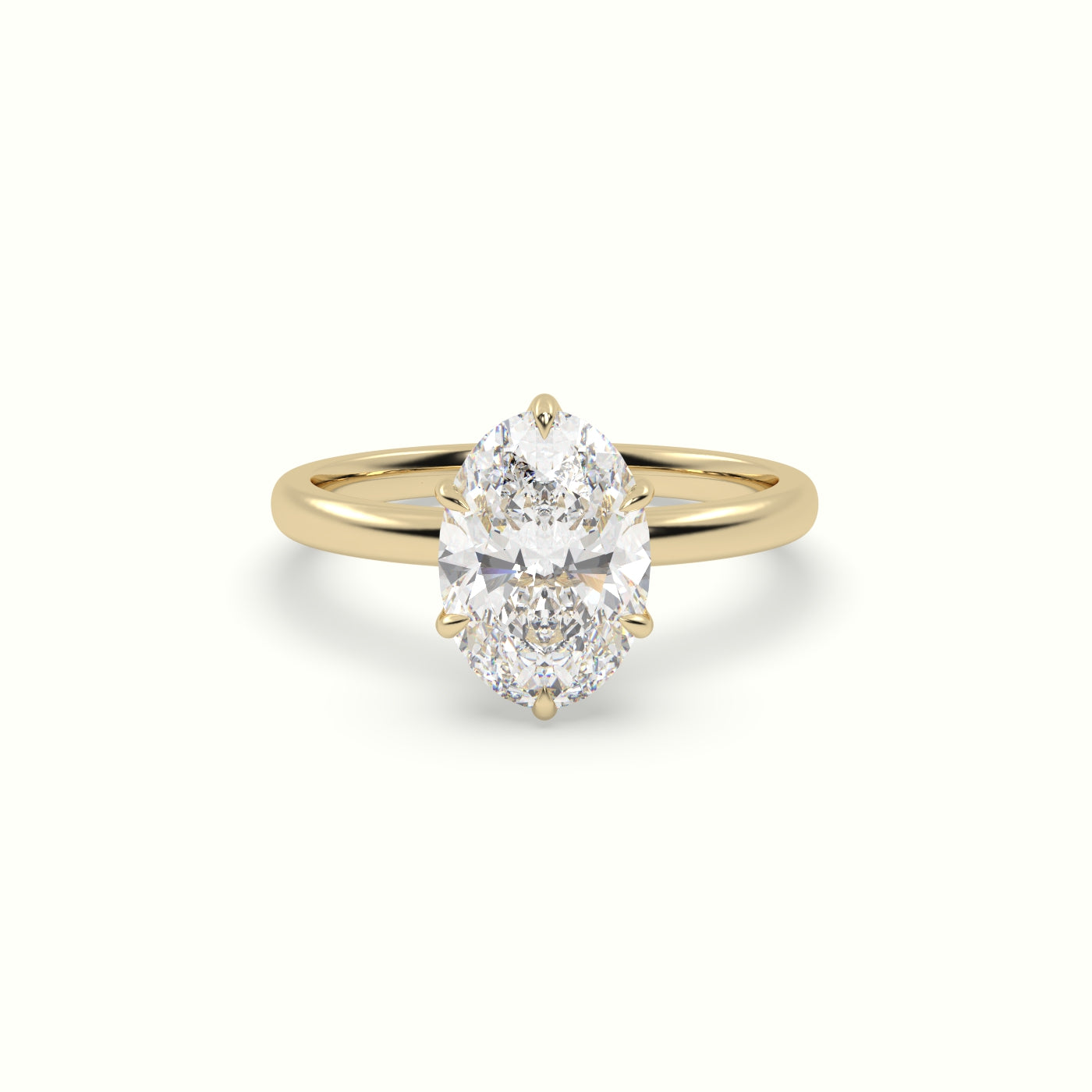 The Tulip Oval Cut 6 Prong Solitaire Diamond Engagement Ring