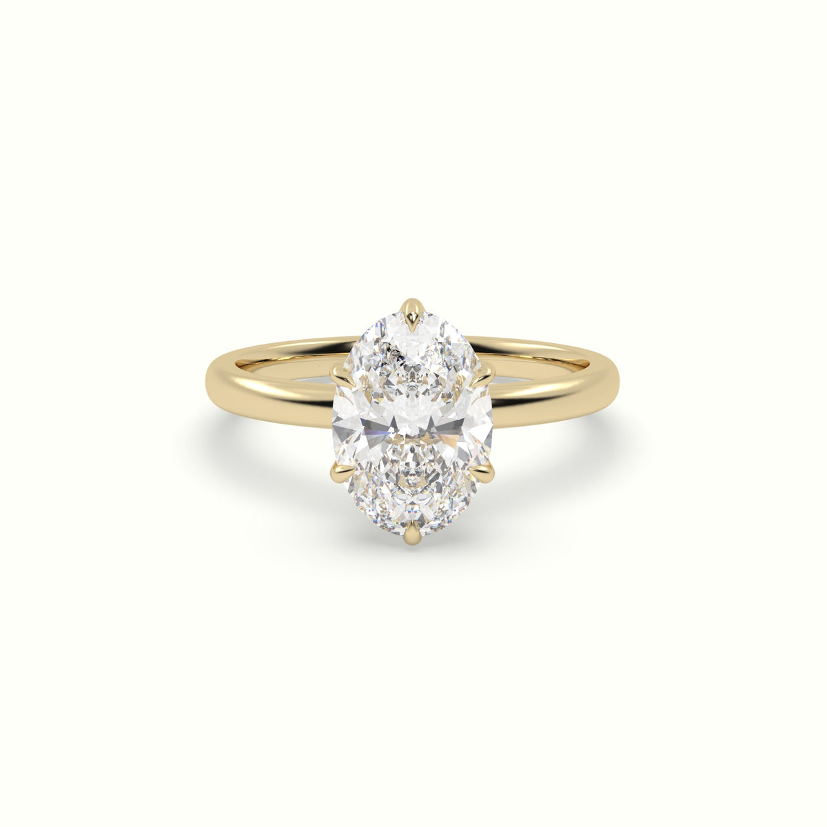 The Tulip Oval Cut 6 Prong Solitaire Diamond Engagement Ring