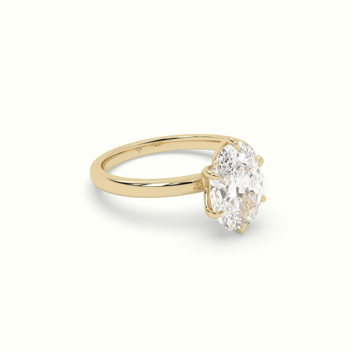 The Tulip Oval Cut 6 Prong Solitaire Diamond Engagement Ring