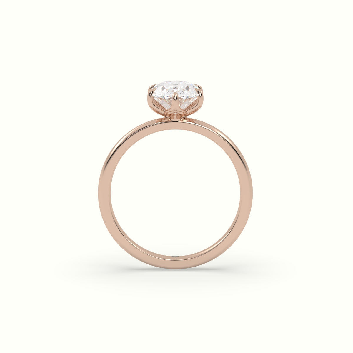 The Tulip Oval Cut 6 Prong Solitaire Diamond Engagement Ring