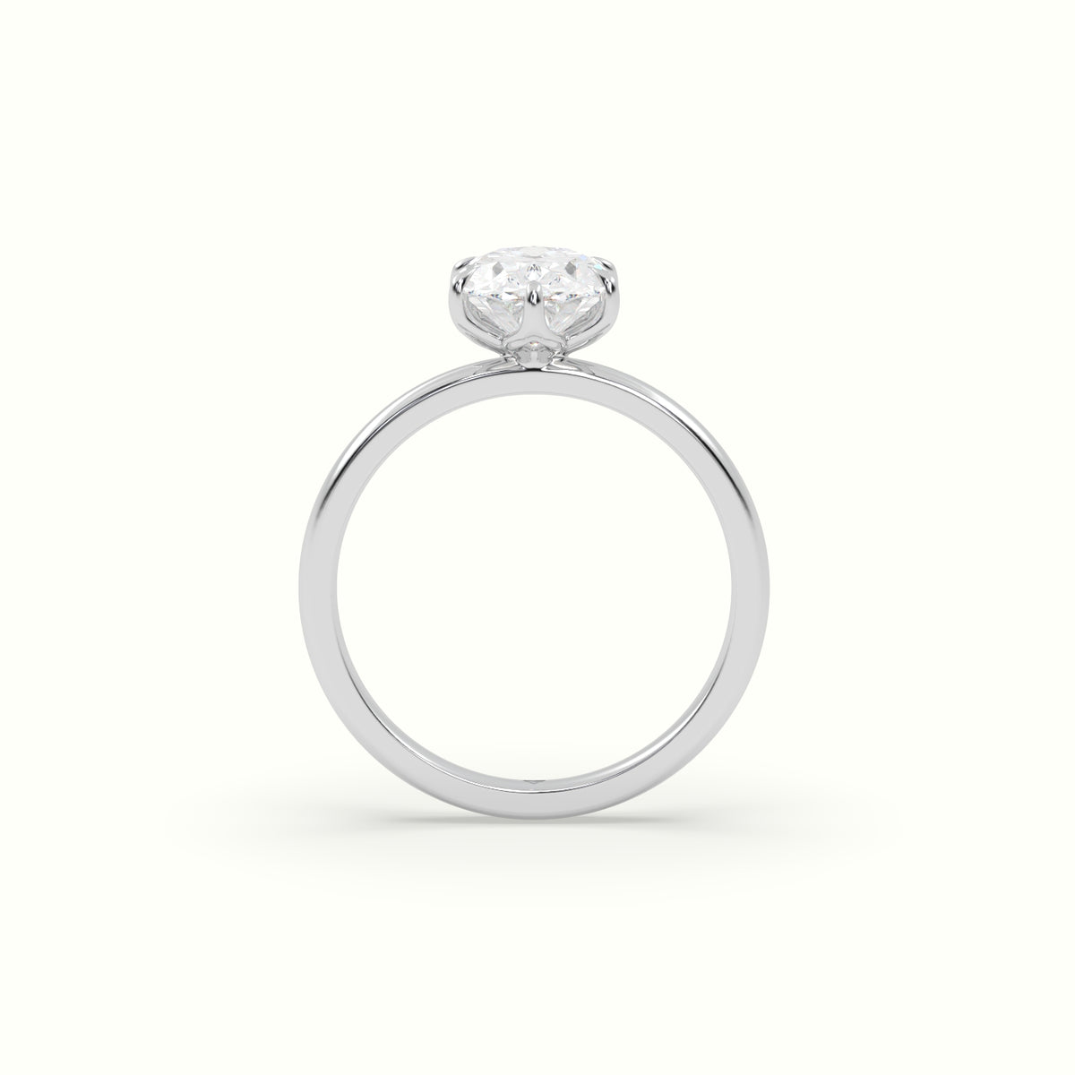 The Tulip Oval Cut 6 Prong Solitaire Diamond Engagement Ring
