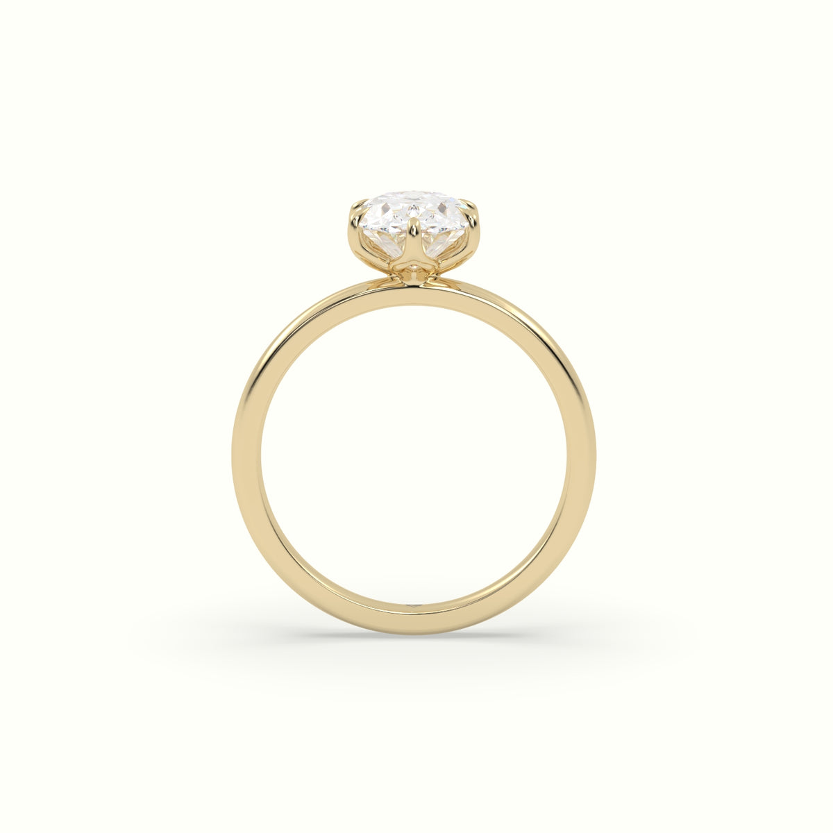 The Tulip Oval Cut 6 Prong Solitaire Diamond Engagement Ring