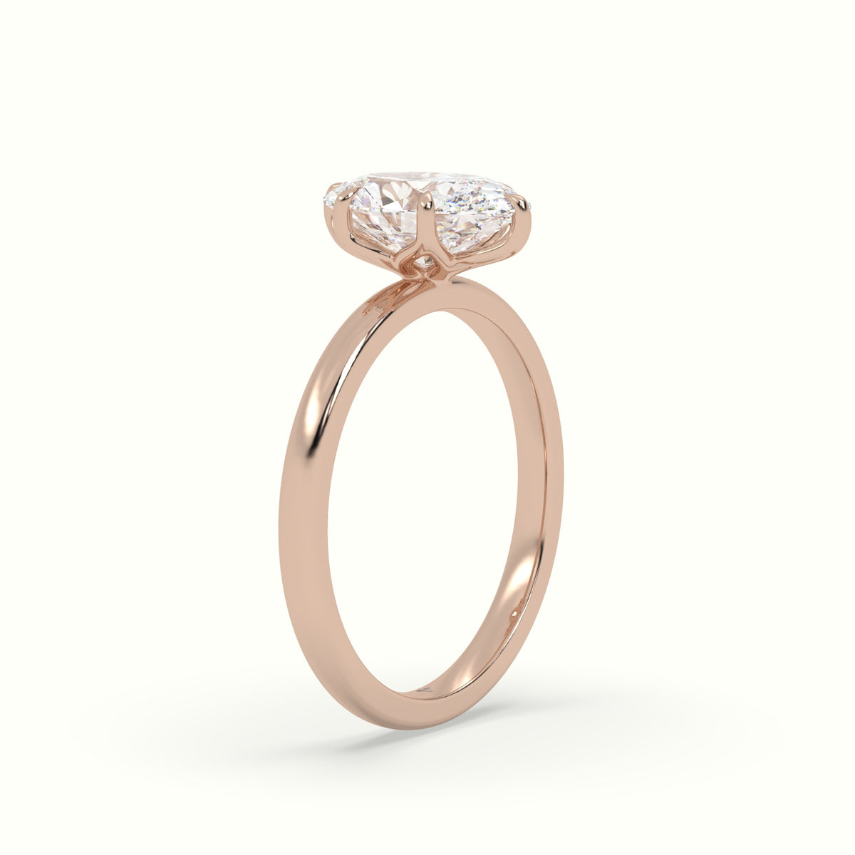 The Tulip Oval Cut 6 Prong Solitaire Diamond Engagement Ring