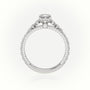 Round Cut Diamond 4 Prongs Pave Setting Engagement Ring — White Gold