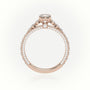 Round Cut Diamond 4 Prongs Pave Setting Engagement Ring — Rose Gold