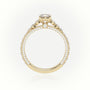 Round Cut Diamond 4 Prongs Pave Setting Engagement Ring — Yellow Gold