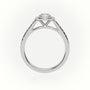 Round Cut Diamond 4 Prongs Halo Scallop Setting Engagement Ring — White Gold