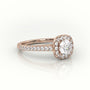 Round Cut Diamond 4 Prongs Halo Scallop Setting Engagement Ring — Rose Gold