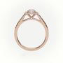 Round Cut Diamond 4 Prongs Halo Scallop Setting Engagement Ring — Rose Gold