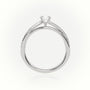 Round Diamond 4 Prongs Twisted Pave Setting Engagement Ring — White Gold
