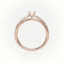 Round Diamond 4 Prongs Twisted Pave Setting Engagement Ring — Rose Gold