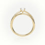 Round Diamond 4 Prongs Twisted Pave Setting Engagement Ring — Yellow Gold