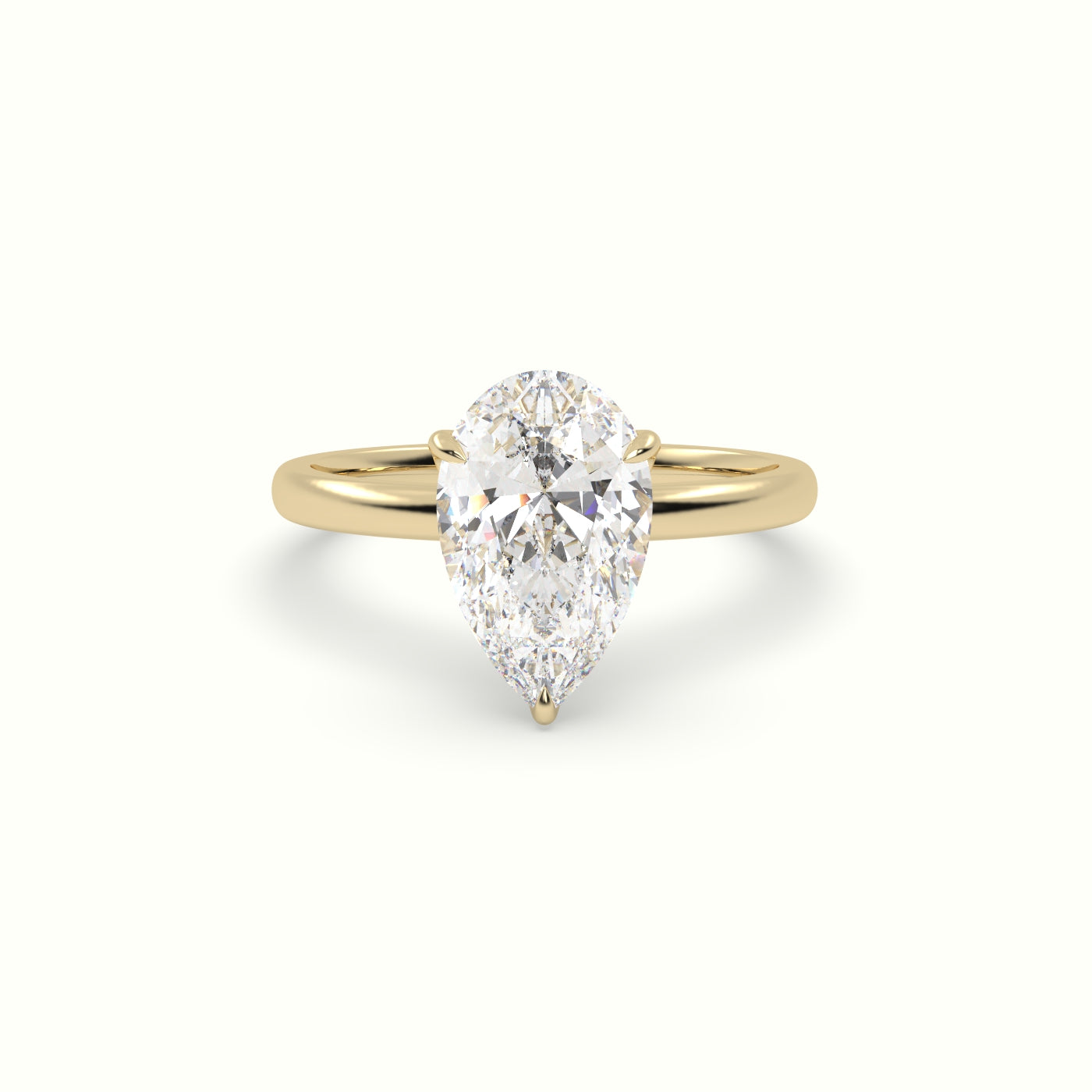 The Tulip Pear Cut 3 Prong Solitaire Diamond Engagement Ring