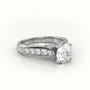 Round Cut Diamond 4 Prongs Channel Setting Engagement Ring — White Gold