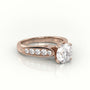 Round Cut Diamond 4 Prongs Channel Setting Engagement Ring — Rose Gold