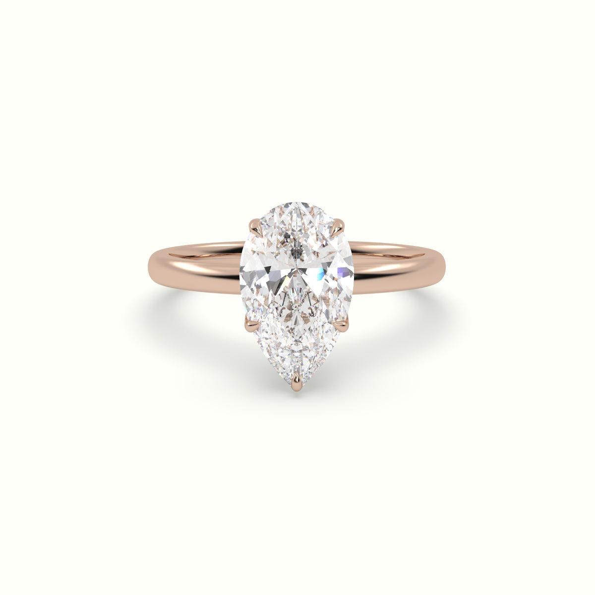 The Tulip Pear Cut 5 Prong Solitaire Diamond Engagement Ring