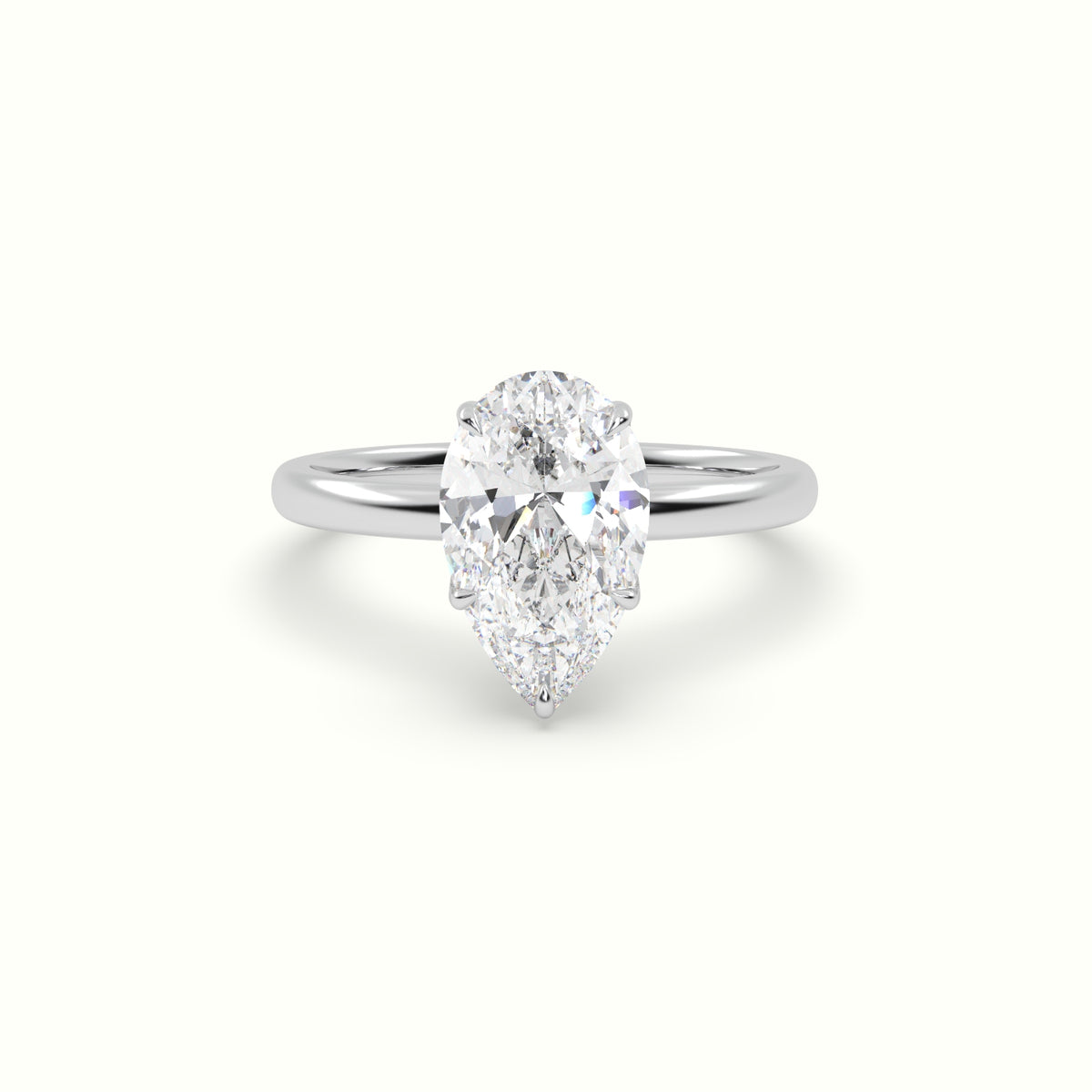 The Tulip Pear Cut 5 Prong Solitaire Diamond Engagement Ring
