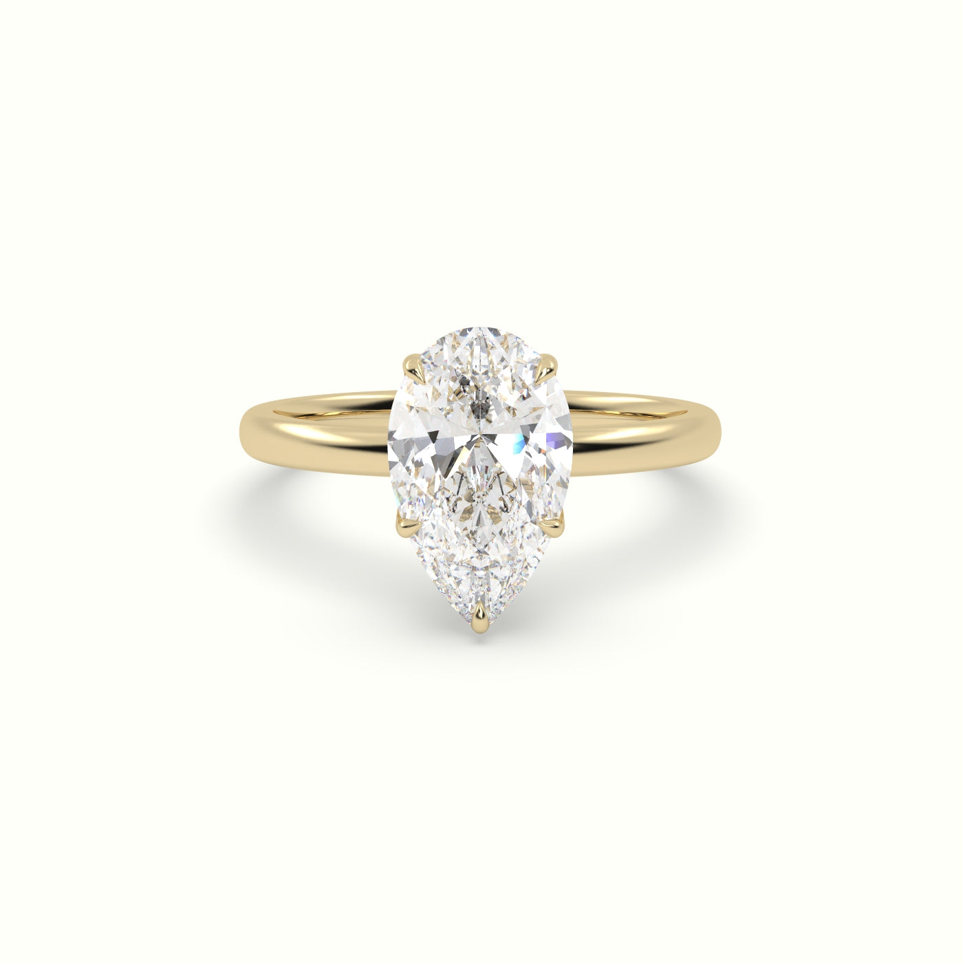The Tulip Pear Cut 5 Prong Solitaire Diamond Engagement Ring