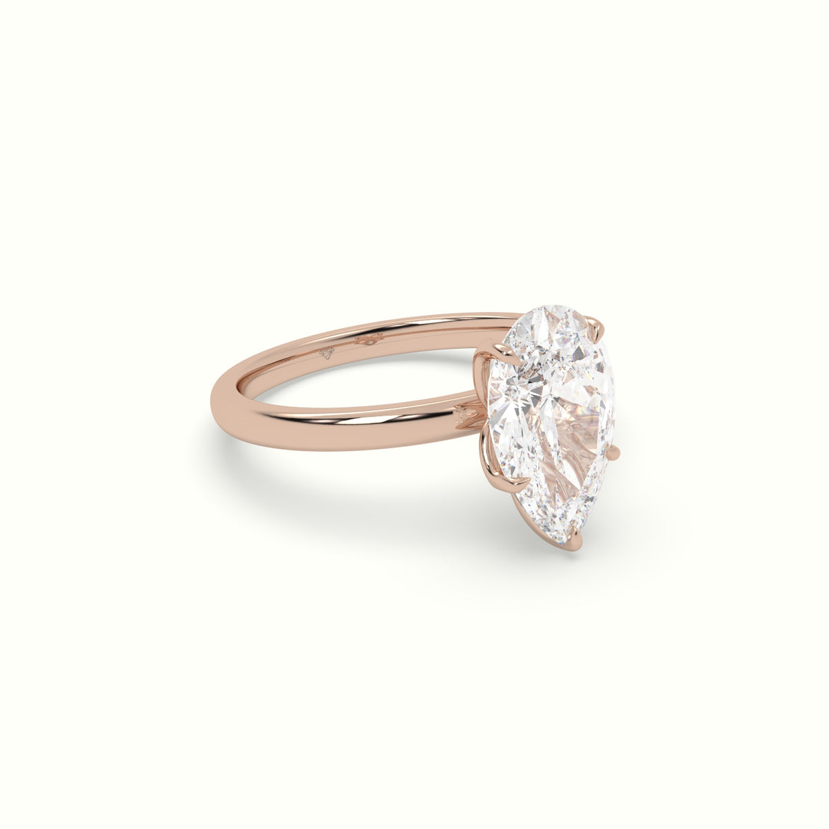 The Tulip Pear Cut 5 Prong Solitaire Diamond Engagement Ring