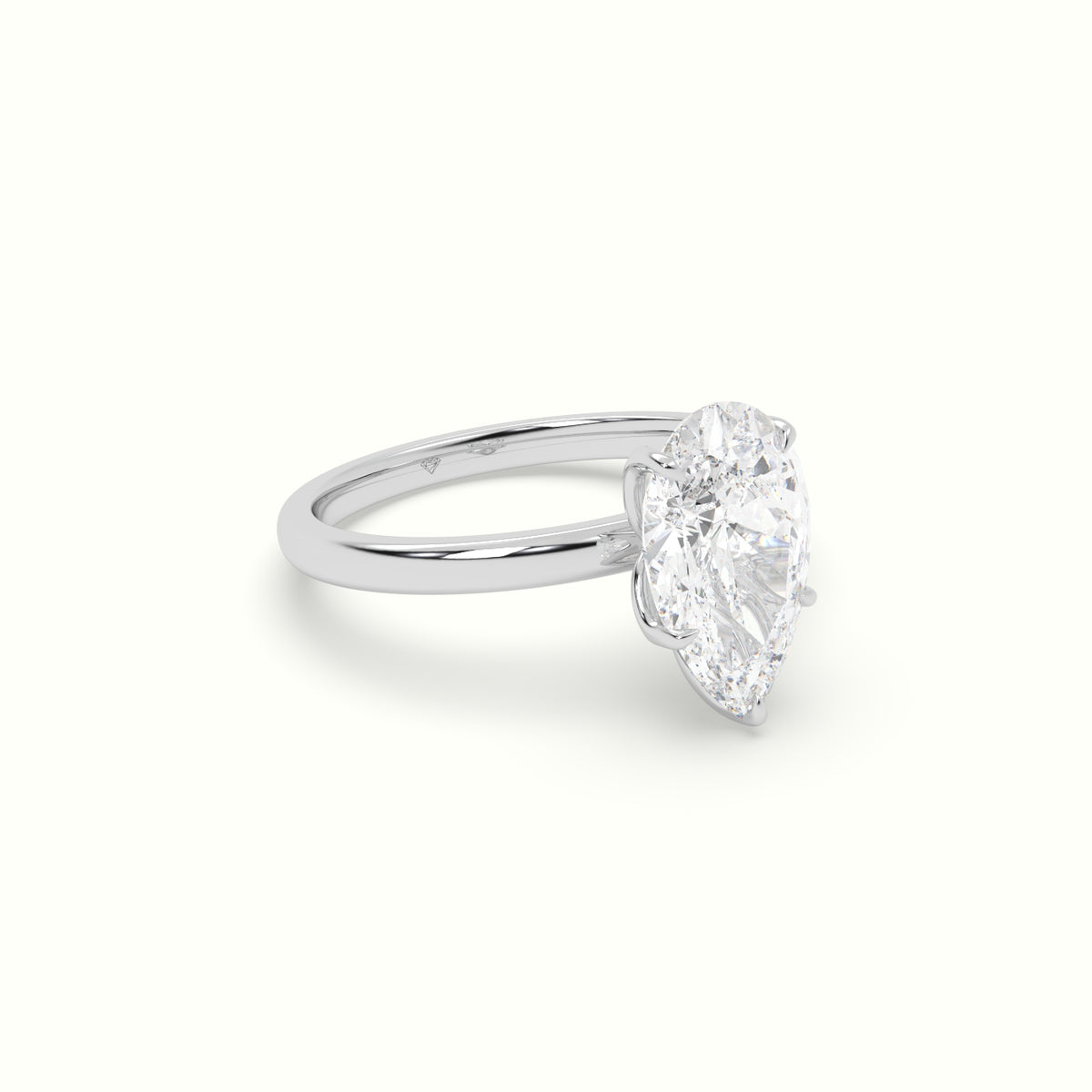 The Tulip Pear Cut 5 Prong Solitaire Diamond Engagement Ring