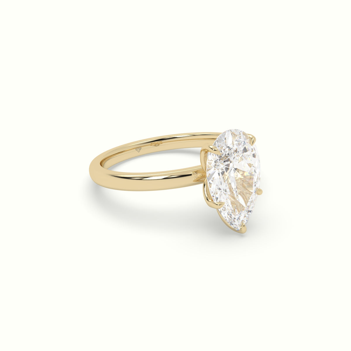 The Tulip Pear Cut 5 Prong Solitaire Diamond Engagement Ring