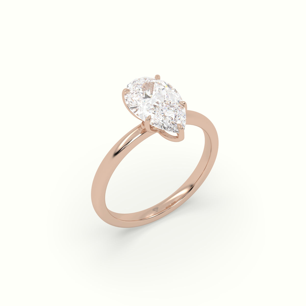 The Tulip Pear Cut 5 Prong Solitaire Diamond Engagement Ring
