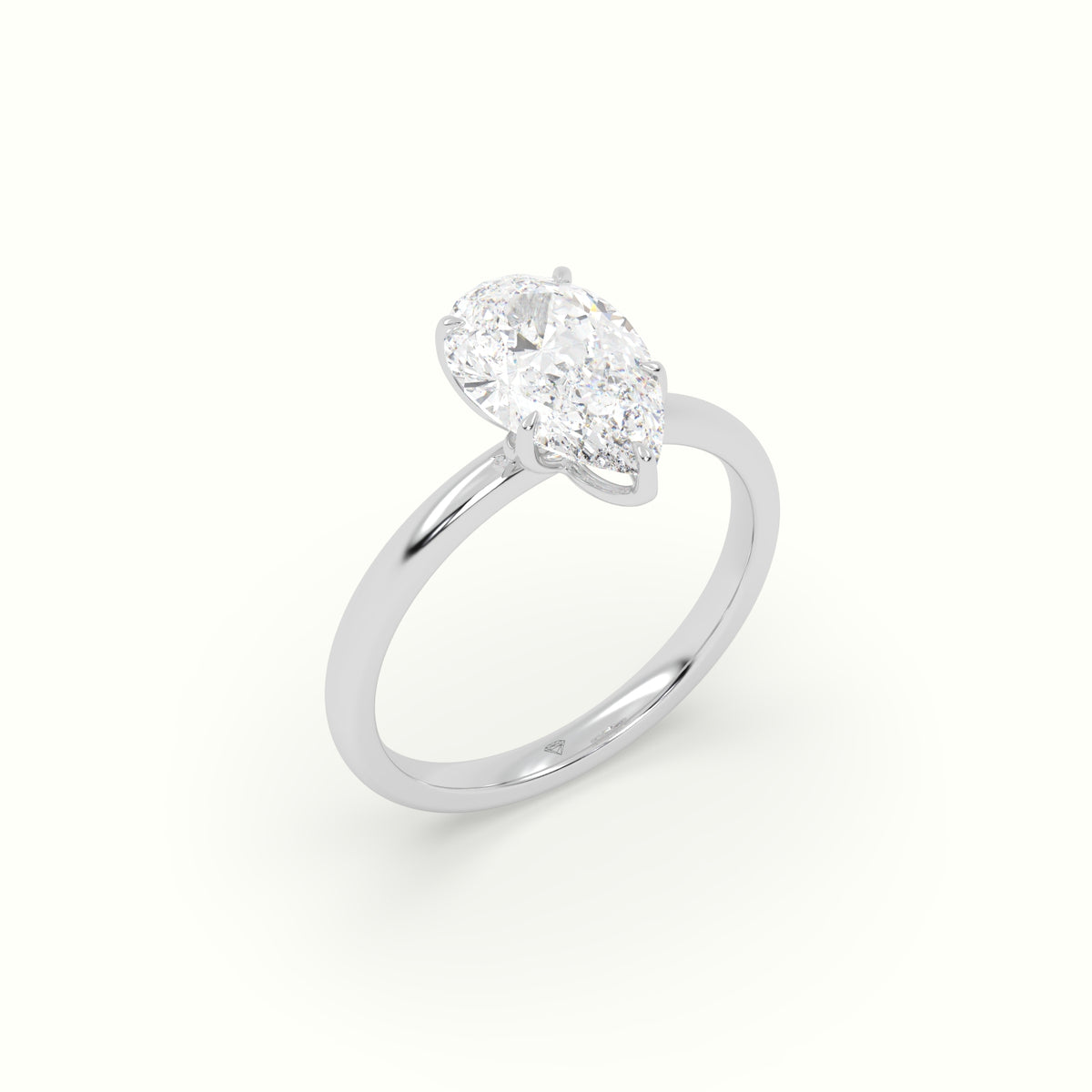 The Tulip Pear Cut 5 Prong Solitaire Diamond Engagement Ring