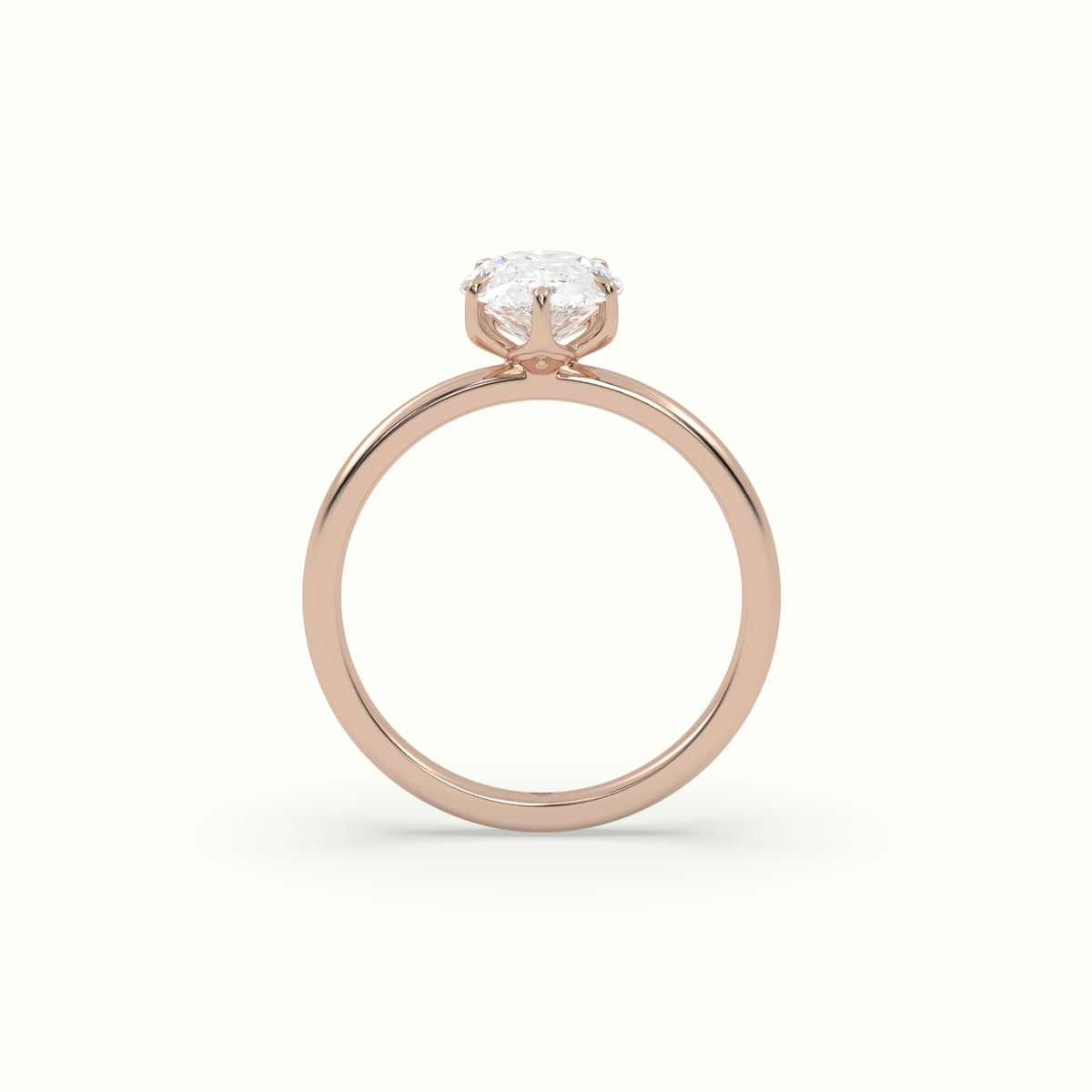 The Tulip Pear Cut 5 Prong Solitaire Diamond Engagement Ring