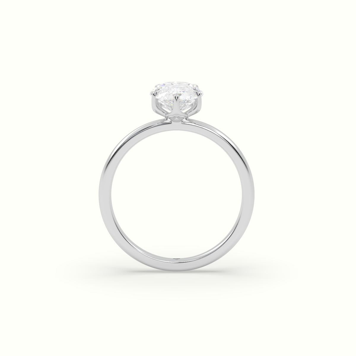 The Tulip Pear Cut 5 Prong Solitaire Diamond Engagement Ring
