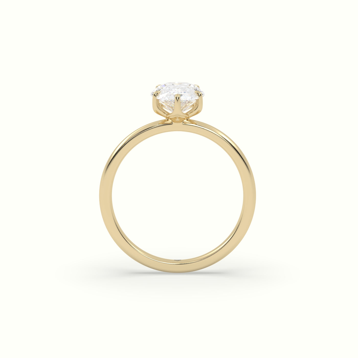 The Tulip Pear Cut 5 Prong Solitaire Diamond Engagement Ring