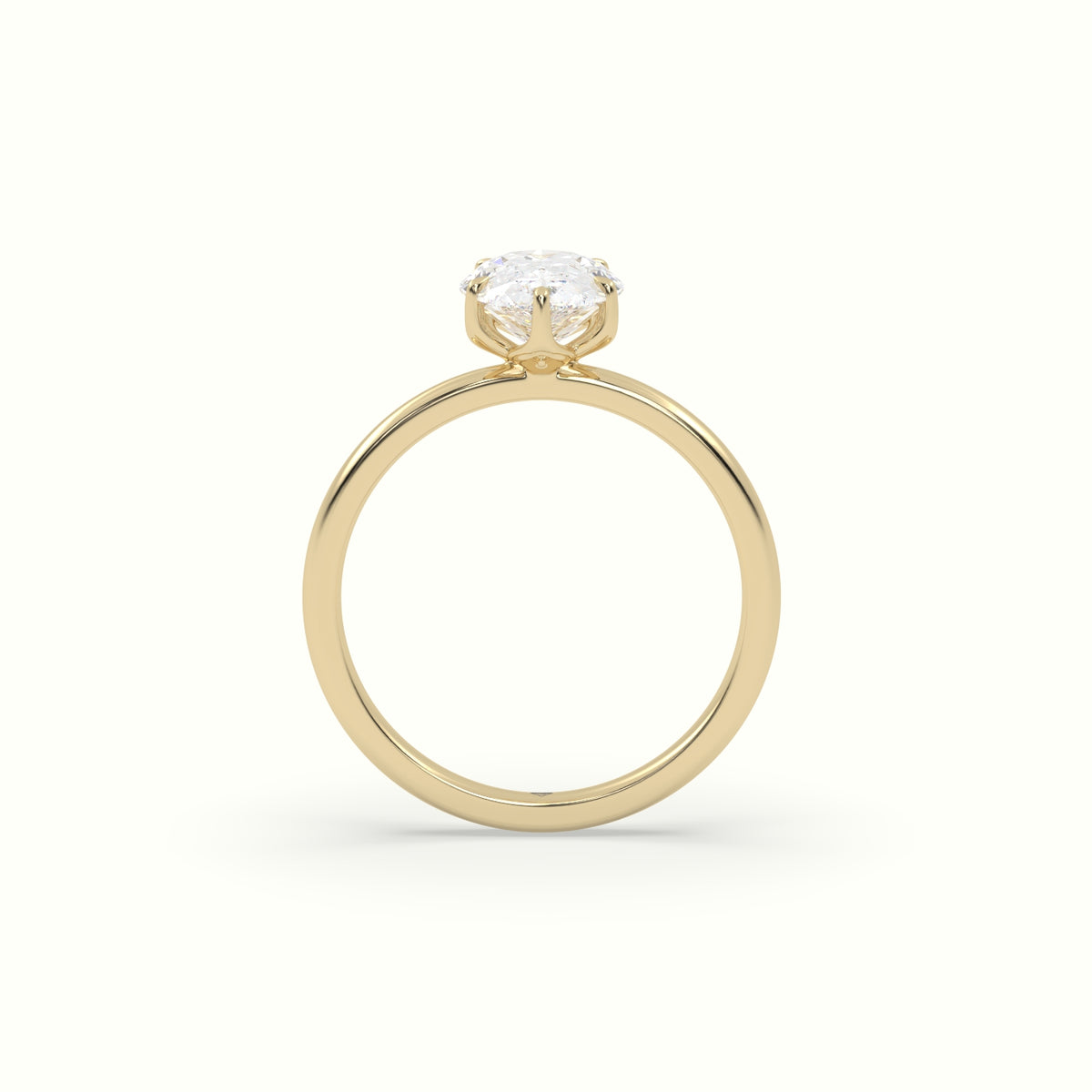 The Tulip Pear Cut 5 Prong Solitaire Diamond Engagement Ring
