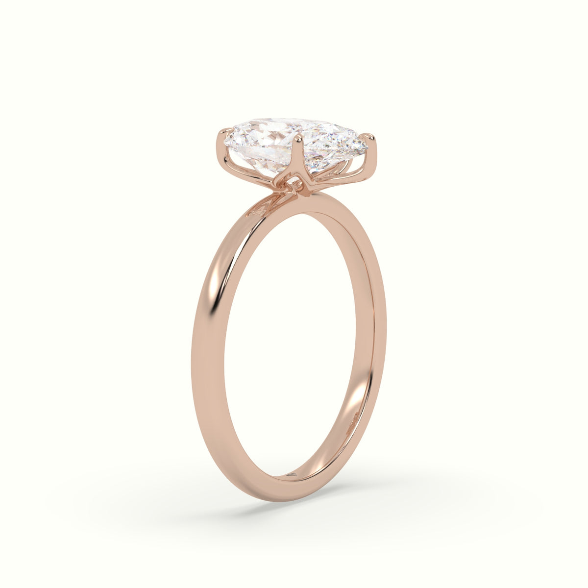 The Tulip Pear Cut 5 Prong Solitaire Diamond Engagement Ring