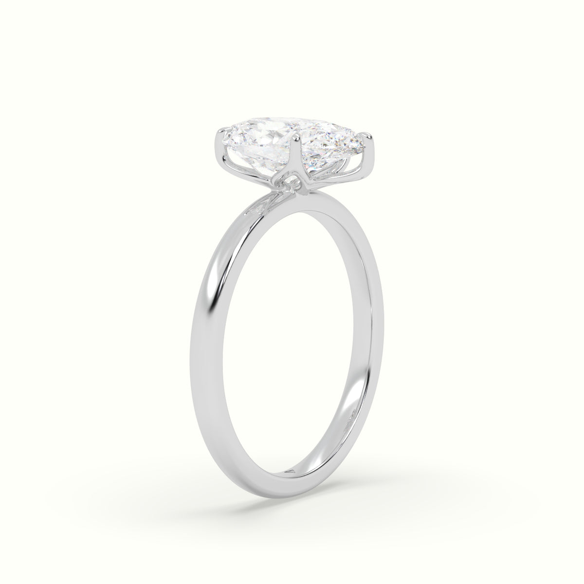 The Tulip Pear Cut 5 Prong Solitaire Diamond Engagement Ring