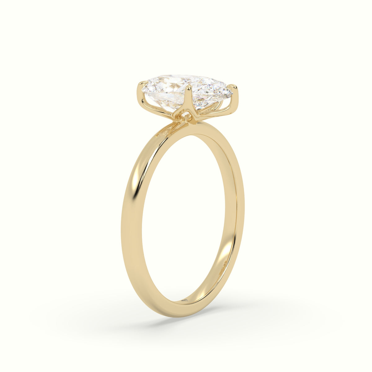 The Tulip Pear Cut 5 Prong Solitaire Diamond Engagement Ring