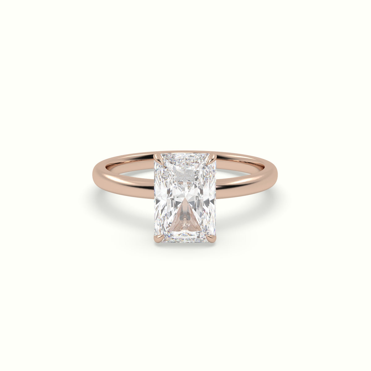 The Tulip Radiant Cut 4 Prong Solitaire Diamond Engagement Ring